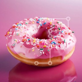 Σετ των 2 Intra Συλλεκτικό Ξύλινο Παζλ Plywood  4mm - Ροζ παγωμένο ντόνατ με ψεκασμούς Σε Ξύλινο Κουτί - Διαστάσεις: 10x10 cm – 25 κομμάτια