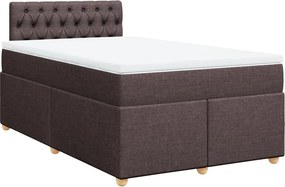 vidaXL Κρεβάτι Boxspring με Στρώμα Σκούρο Καφέ 120x200 εκ. Υφασμάτινο