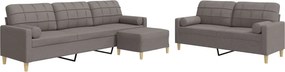vidaXL Σαλόνι Σετ 4 Τεμαχίων Taupe Ύφασμα + Μαξιλάρια/Υποπόδιο