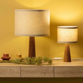 Βάση για Επιτραπέζιο Φωτιστικό Cone Small E27 από Μασίφ Ξύλο Σκούρο