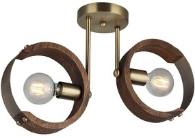 Φωτιστικό Οροφής - Πλαφονιέρα Manya 341LCA1134 55x29cm 2xE27 40W Brown-Gold Opviq