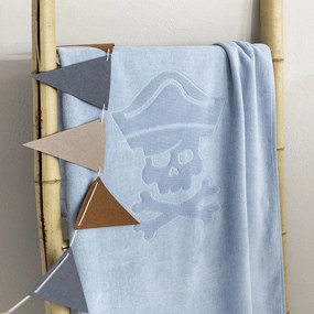Πετσέτα Θαλάσσης Παιδική Pirate Island Jacquard Blue Nima Beach 70x140cm 100% Cotton