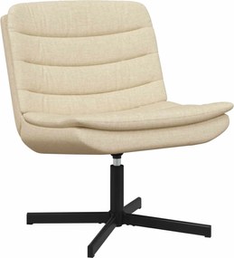 vidaXL Περιστρεφόμενη καρέκλα Κρεμ 63 x 75 x 76 εκ ύφασμα