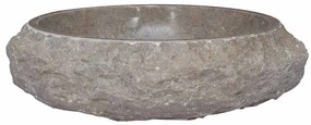vidaXL Νιπτήρας Γκρι Ø40x12 εκ. Μαρμάρινος