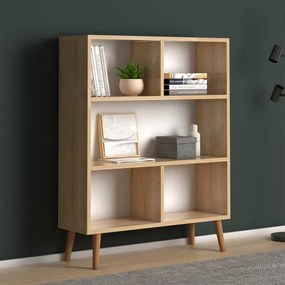 Βιβλιοθήκη μελαμίνης Cube Megapap χρώμα oak 80x24x100εκ. 0187659