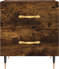 vidaXL Κομοδίνα 2 τεμ. Καπνιστή Δρυς 40 x 35 x 47,5 εκ. Επεξεργ. Ξύλο
