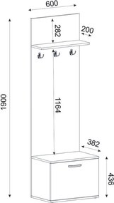 Έπιπλο εισόδου Track Megapap χρώμα sapphire oak 60x38,2x190εκ.