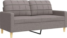 vidaXL Σαλόνι Σετ 4 Τεμαχίων Taupe Ύφασμα + Μαξιλάρια/Υποπόδιο