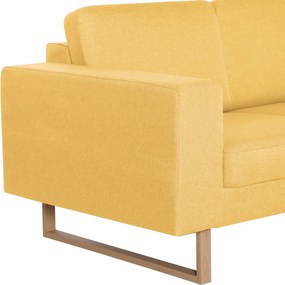 vidaXL Καναπές Διθέσιος Κίτρινος Υφασμάτινος
