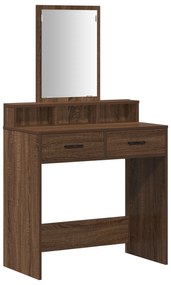 vidaXL Τραπέζι Μακιγιάζ με Συρτάρια Καφέ Δρυς 79x41x140 εκ.