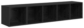 vidaXL 2 pcs Μαύρη δρυς 37 x 37 x 142.5 εκ Επεξεργασμένο ξύλο