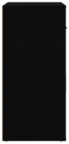 Συρταριέρα Μαύρη 80 x 33 x 70 εκ. από Επεξεργασμένο Ξύλο - Μαύρο