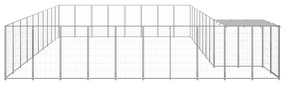 vidaXL Σπιτάκι Σκύλου Ασημί 25,41 μ² Ατσάλινο