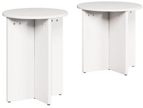 vidaXL Σετ Τραπεζιού Για Καφέ 2 pcs Λευκό 41.5 x 41.5 x 41 εκ.