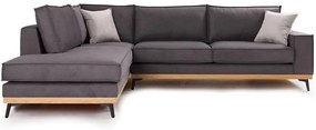 Corner Sofa PORTO Γκρί σκούρο, Αριστερή γωνία