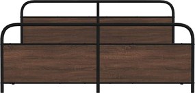 vidaXL Σκελετός Κρεβ. Χωρίς Στρώμα Καφέ Δρυς 200x200 εκ. Μεταλλικό