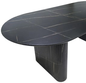 Τραπέζι Nembou pakoworld mdf σε απόχρωση μαύρου μαρμάρου 210x100x76εκ