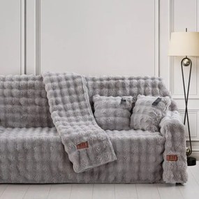 Beauty Home Γούνινο ριχτάρι Τριθέσιο Art 8721 180x300 Γκρι