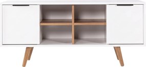 Έπιπλο Τηλεόρασης Λευκό / Καρυδί PORA 130x35x18
