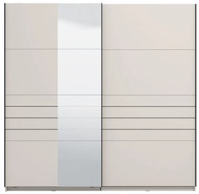Ντουλάπα Συρόμενη VEYMONT 220 OG με Καθρέπτη Cashmere 220x61x218εκ. 220x61x218 εκ.