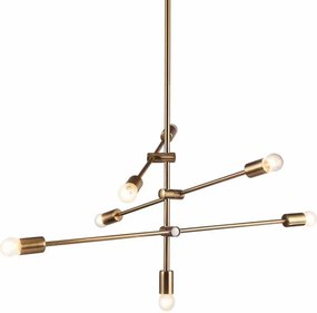 Φωτιστικό Οροφής Πολύφωτο Aca Luther OD680107BR Brass