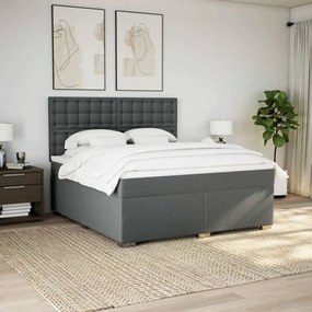 ΚΡΕΒΑΤΙ BOXSPRING ΜΕ ΣΤΡΩΜΑ ΣΚΟΥΡΟ ΓΚΡΙ 180X200 ΕΚ ΥΦΑΣΜΑΤΙΝ 3290582