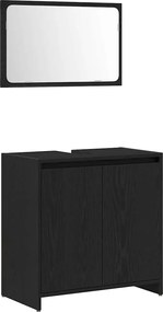 vidaXL Ντουλάπι Μπάνιου Μαύρη Οξυά 60 x 33 x 60 εκ Επεξεργασμένο ξύλο