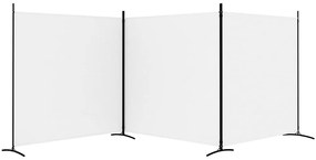 Διαχωριστικό Δωματίου με 3 Πάνελ Λευκό 525x180 εκ. από Ύφασμα - Λευκό