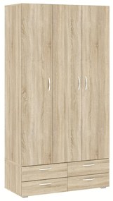 Ντουλάπα Bristol 188, Sonoma οξιά, 214x111x52cm, 101 kg, Πόρτες ντουλάπας: Με μεντεσέδες | Epipla1.gr