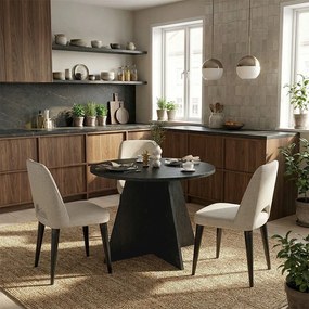 Τραπέζι Tailor Megapap χρώμα sencron black Ø100x75,7εκ.