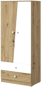 Ντουλάπα Nero 01 δίφυλλη-Fusiko-Leuko