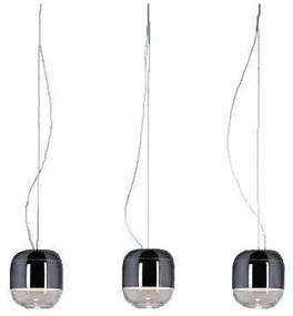 Κρεμαστό Φωτιστικό Οροφής 3xLED 4,2W Dimmable Triac Φυσητό Γυαλί Μεταλιζέ Gong S1 3B Prandina-1A63005913071-Ασημί 1A63005913071