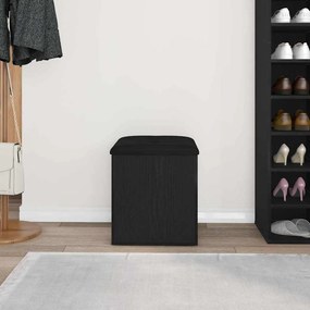 vidaXL Παγκάκι με αποθήκευση Μαύρη Οξυά 42 x 42 x 45 cm