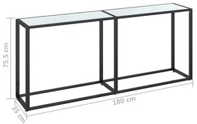 vidaXL Τραπέζι Κονσόλα Λευκό Όψη Μαρμάρου 180x35x75,5 εκ. Ψημένο Γυαλί