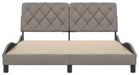 vidaXL Σκελετός Κρεβατιού Χωρίς Στρώμα Taupe 160x200 εκ. Υφασμάτινο