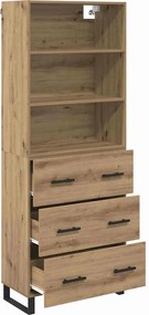vidaXL Highboard με συρτάρι 2 pcs Artisan Oak Επεξεργασμένο ξύλο