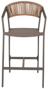Σκαμπό Μπαρ C5892.23 Αλουμινίου Σαμπανί με Rattan &amp; Textline 56x58x105Yεκ. 56x58x105 εκ.
