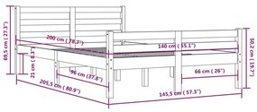 ΠΛΑΙΣΙΟ ΚΡΕΒΑΤΙΟΥ ΛΕΥΚΟ 140 X 200 ΕΚ. ΑΠΟ ΜΑΣΙΦ ΞΥΛΟ 814820