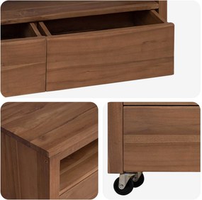 vidaXL Ντουλάπι TV 110 x 30 x 40 cm Φυσικό Στερεό Ξύλο Τίκ