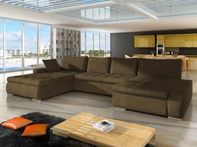 Γωνιακός καναπές Caro-Καφέ