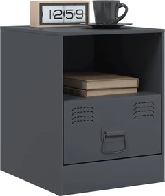 vidaXL Κομοδίνο Ανθρακί 34,5 x 39 x 44 εκ. από Χάλυβα