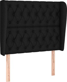 vidaXL Κρεβάτι Boxspring με Στρώμα Μαύρο 90x200 εκ. Υφασμάτινο