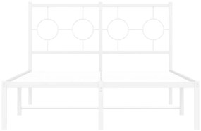 Πλαίσιο Κρεβατιού με Κεφαλάρι Λευκό 120x190 εκ. Μεταλλικό - Λευκό