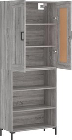 vidaXL Ντουλάπι Γκρι Sonoma 69,5 x 34 x 180 εκ. Επεξεργασμένο Ξύλο