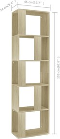 vidaXL Βιβλιοθήκη/Διαχωριστικό Sonoma Δρυς 45x24x159 εκ. Επεξ. Ξύλο