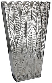 Βάζο ArteLibre Φτερά Ασημί Αλουμίνιο 6x16x26.5cm