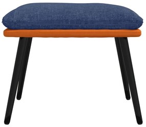 vidaXL Υποπόδιο Μπλε&Πορτοκαλί 45x29,5x35 εκ. Ύφασμα & Συνθετικό Δέρμα