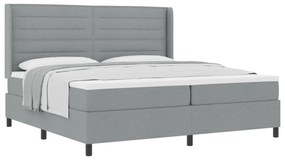 vidaXL Κρεβάτι με στρώμα  Γκρι 200x200 εκ Υφασμα