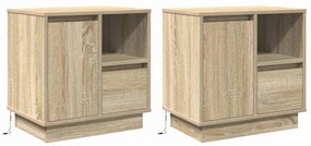 vidaXL Κομοδίνο με συρτάρι 2 pcs Δρύς Sonoma 50 x 34,5 x 50 εκ.
