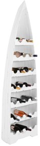 BOTTLE RACK VERTICAL 25 PLACES BOAT SHAPE MAHOGANY WOOD   55x30x195H cm.